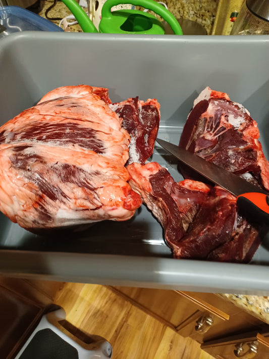 Raw beef organ meats cut to customer satisfaction